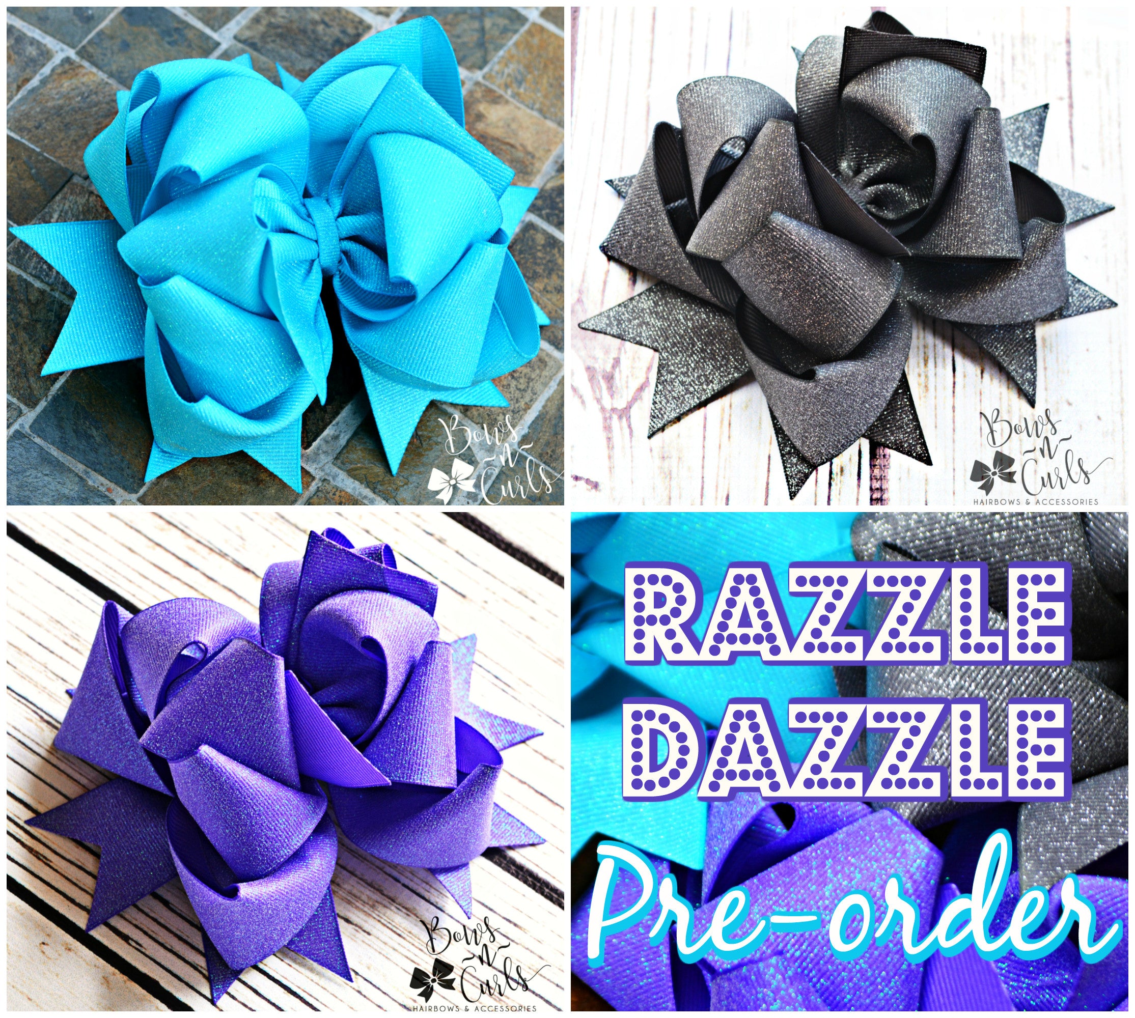 Razzle Dazzle Pre-Order - Delphinium (Purple), Gun Metal and Turquoise