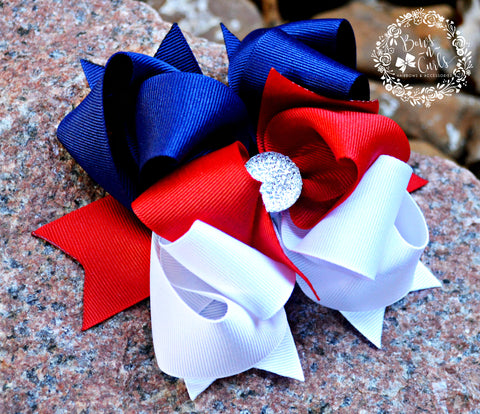 {Twisted Fifty-Fifty} Red, White, and Light Navy