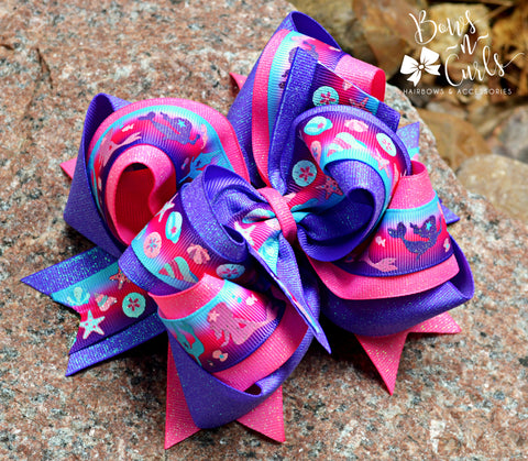 {Mermaid Splash} Hot Pink and Delphinium (Purple)